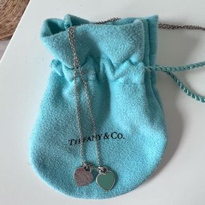 Return to Tiffany Double Heart Tag Pendant Mini 16in